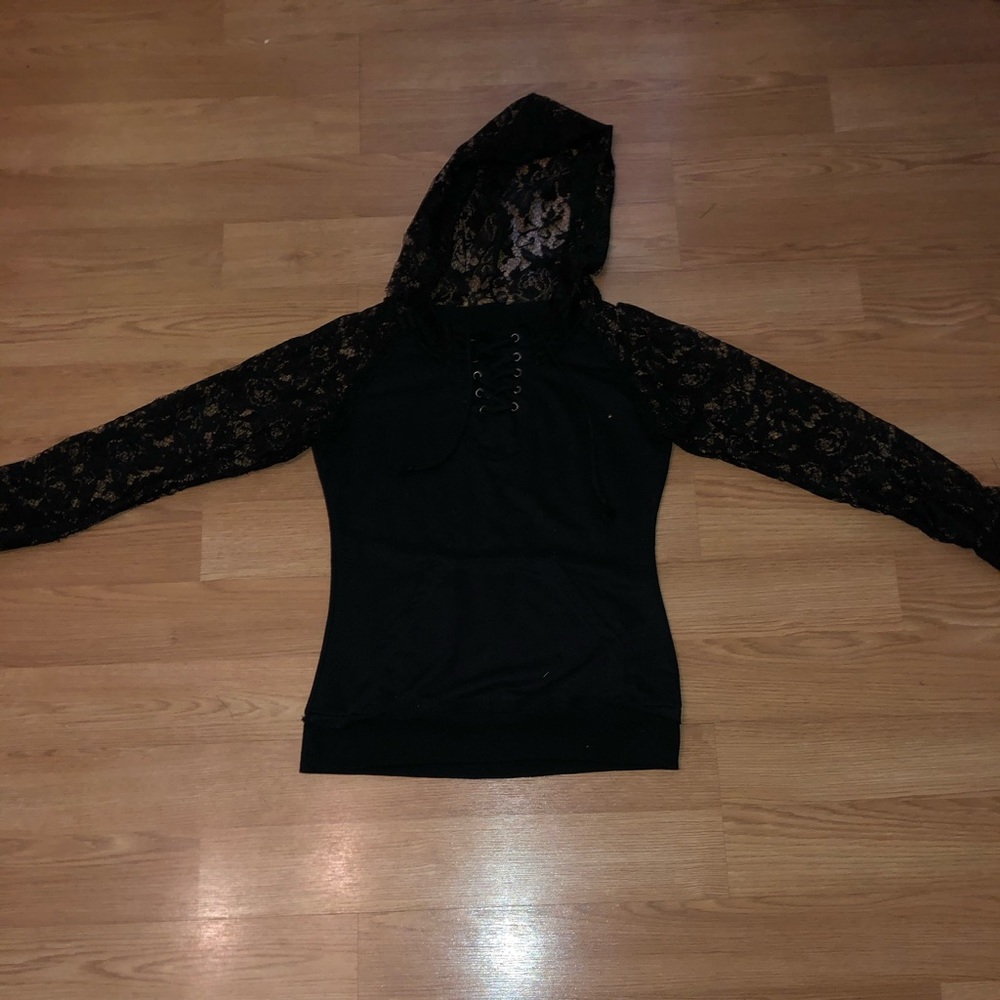 Lace hoodie and sleeves